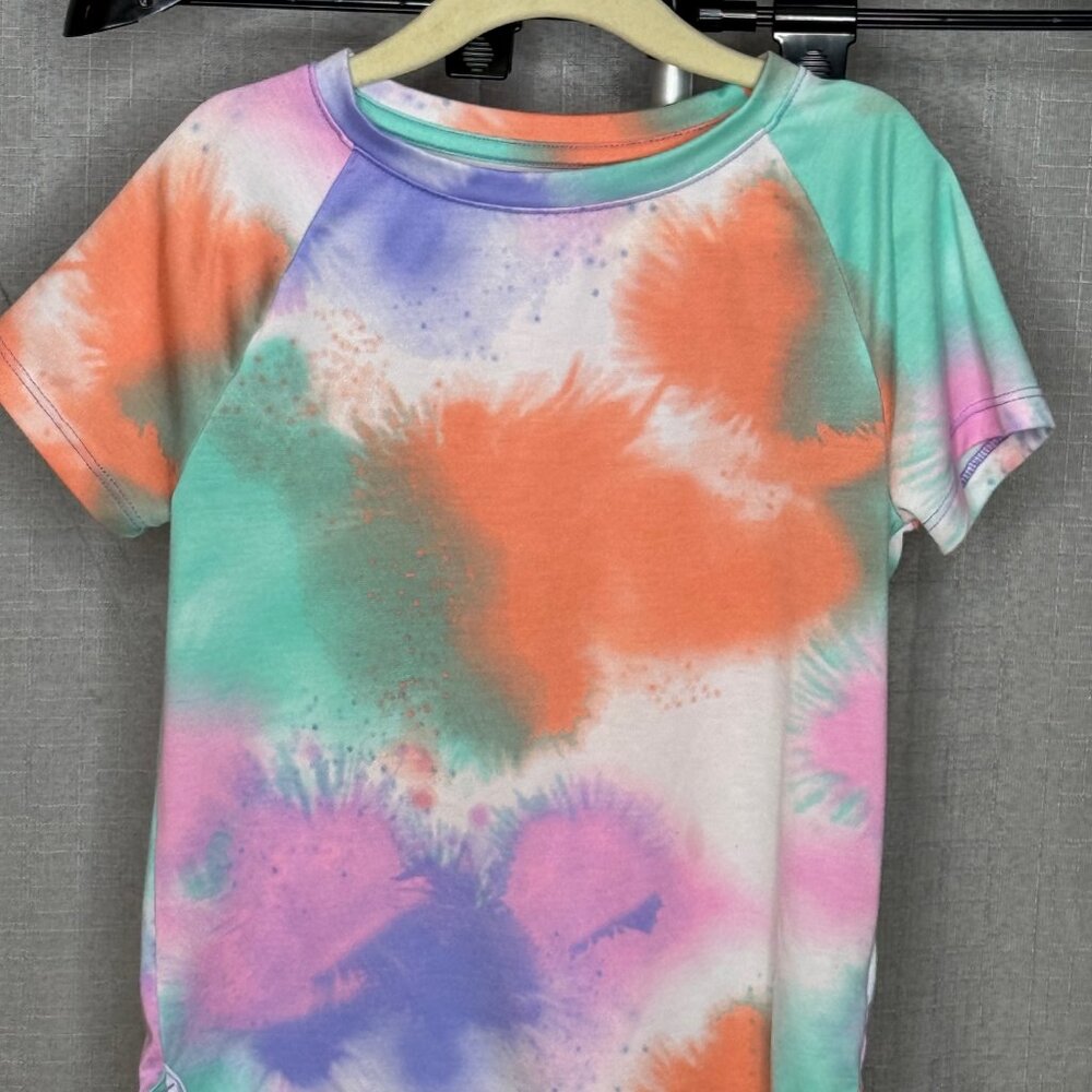 Athletic - Girls Short Sleeve Tie Dye Athletic Shirt - Size Youth Small